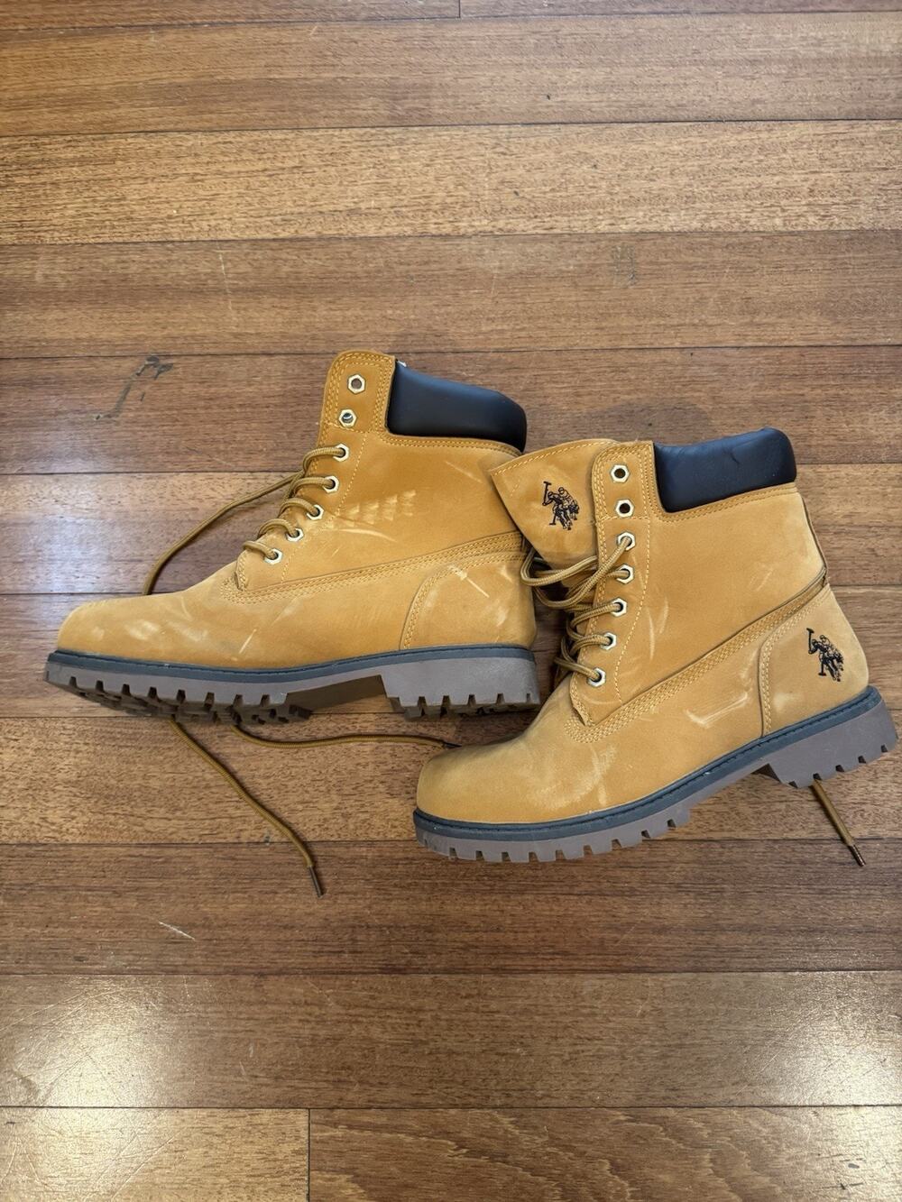 U.S. Polo Assn. USPA Boots Mens Size 7.5 High Soft Toe Work Tan Ankle Rudy